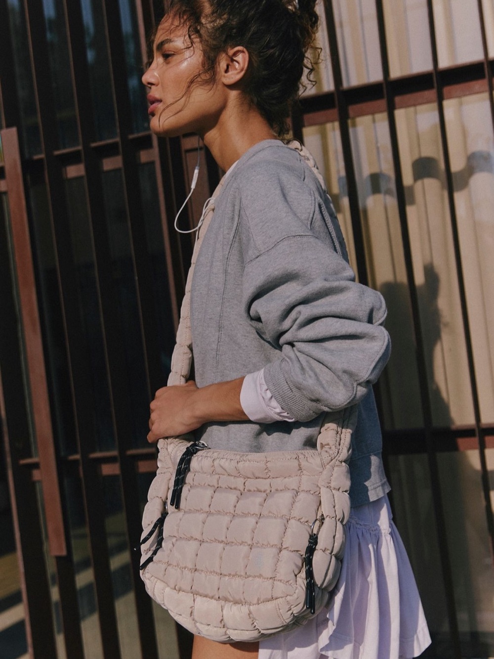 FREE PEOPLE Quilted Puffer Carryall Crossbody Bag